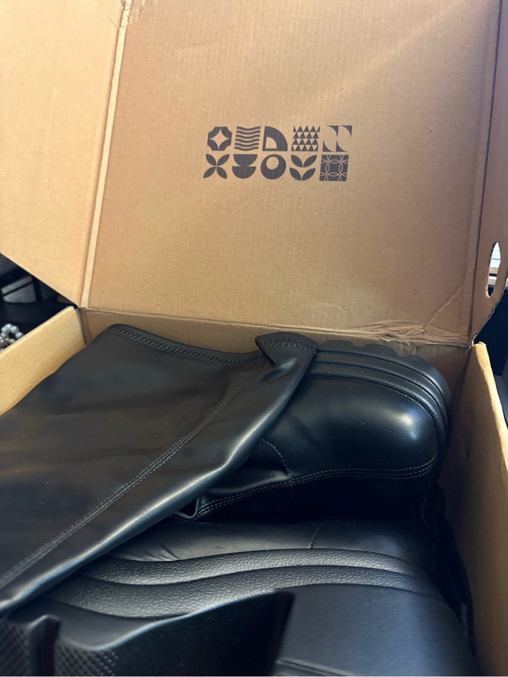 Black Chunky Platform Knee-High Boots - Women - Picture 3 of 5